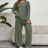 Independently developed European and American cross-border AliExpress Amazon irregular tassel long sleeved top loose wide leg pants set