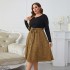 Independently developed popular fashion leopard print plus size loose long sleeved women's dress on Amazon's AliExpress for European and American foreign trade