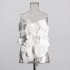 Sexy spicy girl fashion trend top 2025 spring new item three-dimensional flower design high-end strapless vest for women