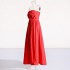 European and American elegant style red rose strapless long dress 2025 early spring new high waisted and large skirt dress for women's fashion