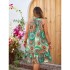 Cross border Amazon's new 2024 sleeveless hanging neck printed dress, popular in Europe and America, enlarged loose dress for women