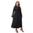 Independently developed and photographed cross-border European, American, Southeast Asian, AliExpress fashion long sleeved embroidered waist cinched plus size dress for women