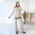 2024 European and American Autumn and Winter New Products Independent Station AliExpress Fashion Solid Color Sweater Casual Loose Two Piece Set for Women