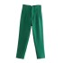 European and American Amazon cross-border new slim fit solid color pleated micro elastic formal straight leg pants casual pants women's pants