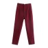 European and American Amazon cross-border new slim fit solid color pleated micro elastic formal straight leg pants casual pants women's pants