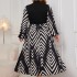 Amazon AliExpress Splicing Long Sleeve Dress Autumn New Collection, Sleeveless and Elegant Bubble Sleeves, High Waist Long Dress