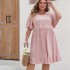 European and American cross-border independent station Bohemian fashion dress 2024 plus size tassel design round neck dress