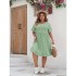 European and American cross-border independent station Bohemian fashion dress 2024 plus size tassel design round neck dress