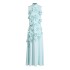 French style design sense splicing three-dimensional flower long skirt 2025 early spring new high neck sleeveless floral dress