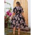 EBay Amazon Wish V-neck Dress Summer 2024 New Style Fluttering Sleeves, Waist Collection, Floral Blossoming Dress