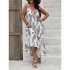 Amazon 2024 summer hot item suspender printed sleeveless long dress for vacation, loose and casual women's dress