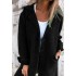 2024 Autumn/Winter Amazon Cross border New Women's Solid Color Flip Tie Pocket cardigan Single breasted Mid length Coat