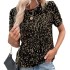 Amazon Cross border New Popular Commuter Loose Short Sleeve Bag Collar Round Neck Top Women's Glitter T-shirt from Europe and America