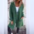 2024 Autumn/Winter Amazon Cross border New Women's Solid Color Flip Tie Pocket cardigan Single breasted Mid length Coat