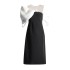 Retro temperament, Southern wind splicing, contrasting color dress, long skirt, 2025 spring new, slim fit, slimming and strapless dress for women