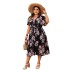 EBay Amazon Wish V-neck Dress Summer 2024 New Style Fluttering Sleeves, Waist Collection, Floral Blossoming Dress