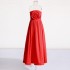 European and American elegant style red rose strapless long dress 2025 early spring new high waisted and large skirt dress for women's fashion