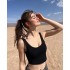 2023 Amazon Cross border Foreign Trade Women's Solid Color Sexy Sports Running Fitness Yoga Comfortable Tank Top