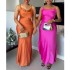 2025 Spring New Cross border European and American Cross border Women's Clothing Style Solid Color Party Slimming Long Strap Dress