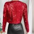 Women's clothing 2024 spring European and American Amazon cross-border hot item trendy rock style round neck short sequined jacket