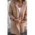 2024 Autumn/Winter Amazon Cross border New Women's Solid Color Flip Tie Pocket cardigan Single breasted Mid length Coat