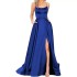 2024 Amazon Europe and America Cross border New Bridesmaid Dress Long Long Skirt Small Tail Strap Solid Color Banquet Evening Dress