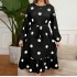 European and American foreign trade fat MM long sleeved polka dot slimming dress Amazon AliExpress lace up hem lotus leaf dress