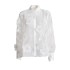 Elegant temperament, three-dimensional flower collar top, 2025 spring new item, heavy-duty organza embroidered mesh shirt for women