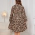 Amazon autumn and winter leopard print dress, AliExpress European and American fashion leopard print long sleeved plus size loose dress