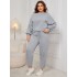 Amazon Europe and America Off Shoulder Large Loose Pants Set Independent Station Foreign Trade New Casual Long Sleeve Pants Set for Women