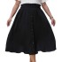 European Amazon Button High Waist Skirt 2024 Summer New Product Loose Large Swing Skirt Elegant Skirt