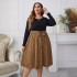 Independently developed popular fashion leopard print plus size loose long sleeved women's dress on Amazon's AliExpress for European and American foreign trade