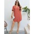 Self developed European and American foreign trade Amazon AliExpress hot summer V-neck breasted loose fitting dress for women