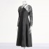 European and American style elegant long dress 2025 early spring new item mesh splicing hanging neck and waist slimming fashionable dress