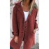 2024 Autumn/Winter Amazon Cross border New Women's Solid Color Flip Tie Pocket cardigan Single breasted Mid length Coat