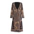 French high-end windbreaker for women in early spring 2025, new V-neck nail bead printed long sleeved high-end suit jacket trend