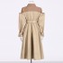 Temperament British style trench coat for women in early spring 2025, new style with patchwork and contrasting color design, fake two-piece suit collar jacket, trendy