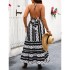 Amazon European and American style hanging neck sleeveless printed dress cross-border vacation big backless sexy long dress for women