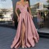 Women's Dress, European and American Summer Cross border New Style, Sexy, Elegant, Noble, Satin Solid Color Deep V Dress, Evening Dress