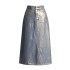 Street fashion sexy high waisted A-line skirt 2025 spring new style, personalized and niche design, denim skirt for women