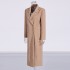 Retro British style design coat 2025 new casual double breasted pocket splicing lapel trench coat for women