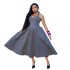 European and American women's clothing 2024 autumn new style elegant hanging neck high-end temperament high waist slimming A-line dress long skirt