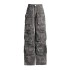 Fashion high waisted camouflage pants with workwear style, 2025 early spring new collection, spliced large pocket design, wide leg jeans for women