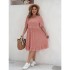 European and American cross-border independent station Bohemian fashion dress 2024 plus size tassel design round neck dress