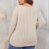 2024 new V-neck sweater for European and American foreign trade cross-border Amazon autumn and winter plus size fat MM loose outer sweater