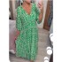 2023 new plus size super fairy V-neck floral dress for beach vacation, loose long skirt in stock