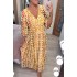 2023 new plus size super fairy V-neck floral dress for beach vacation, loose long skirt in stock