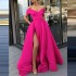 Women's Dress, European and American Summer Cross border New Style, Sexy, Elegant, Noble, Satin Solid Color Deep V Dress, Evening Dress