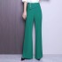 2024 Spring and Autumn Cross border Foreign Trade New Fashionable Solid Color Hanging High Waist Casual Pants for Women, Wide Leg Pants