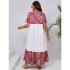 European and American Cross border Foreign Trade Summer New Bohemian Style Long Dress Amazon Round Neck Short Sleeve Long Dress for Women